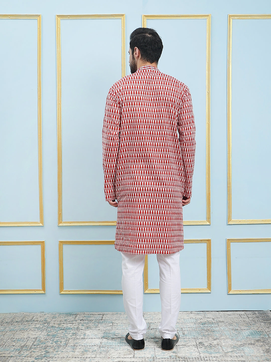 Printed Pure Cotton Straight Kurta with Pyjama