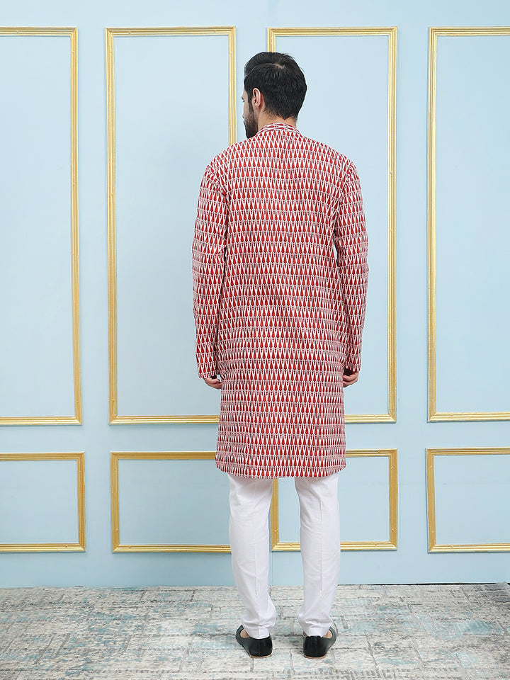 Printed Pure Cotton Straight Kurta with Pyjama