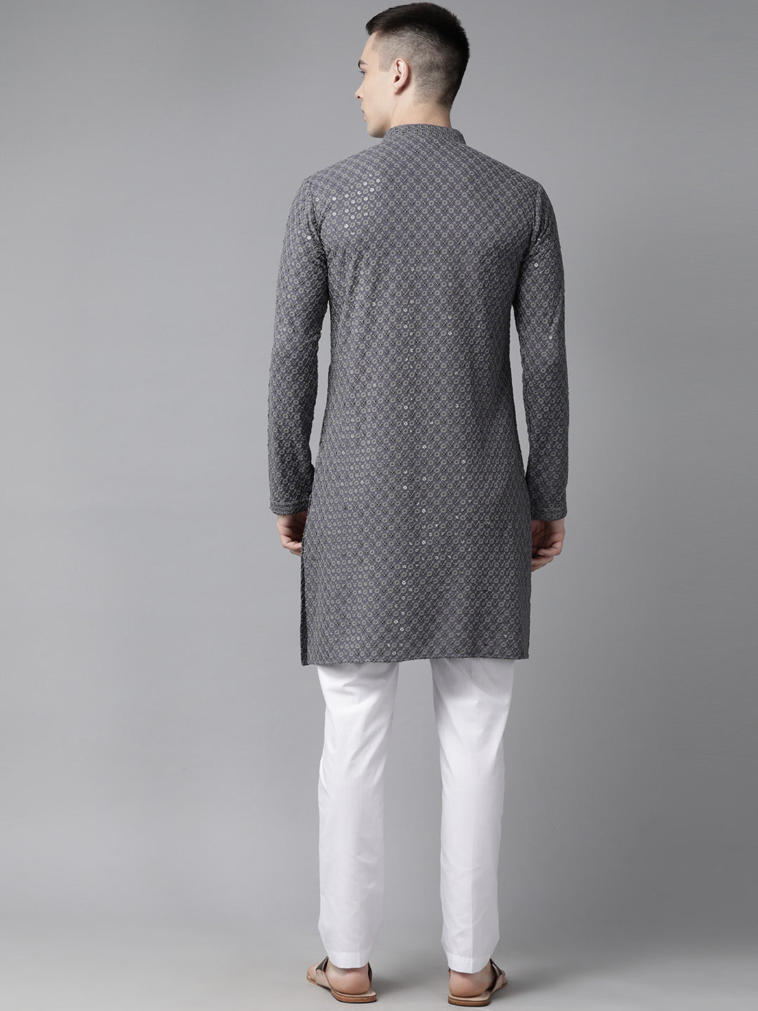 Sequins Embroidered Rayon Kurta With pyjama