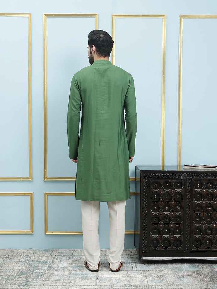 Solid Pure Cotton Straight Kurta with Pyjama