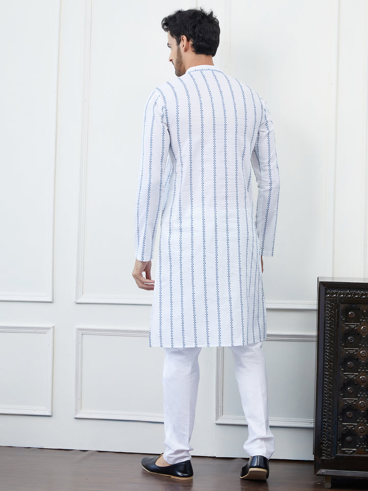 Embroidered Pure Cotton Straight Kurta