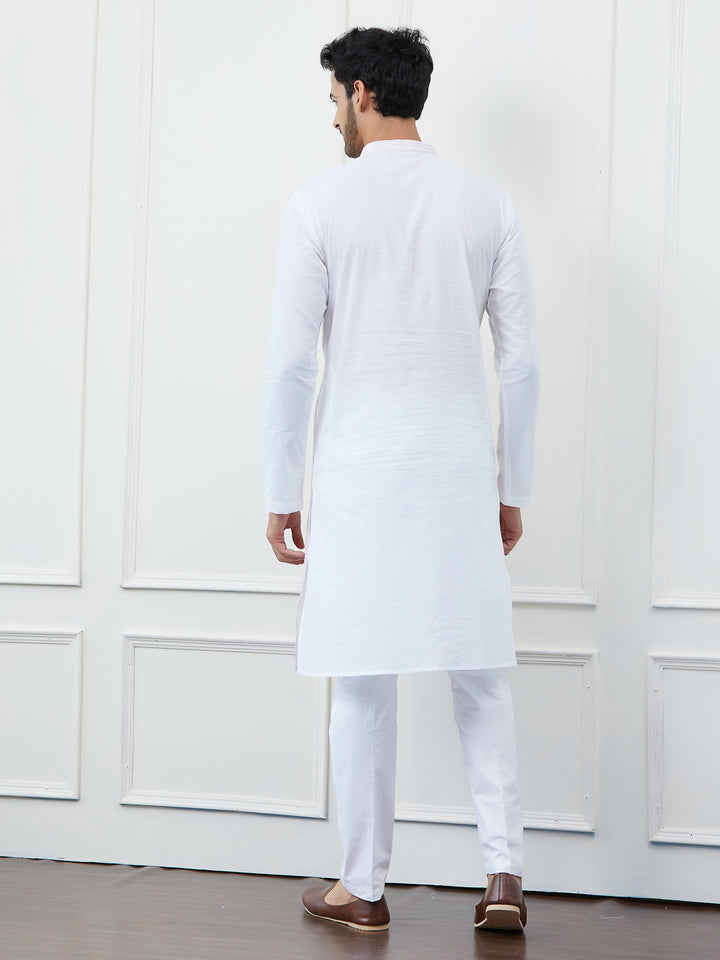 Sequin and Thread Work Pure Cotton Kurta with Pyjama