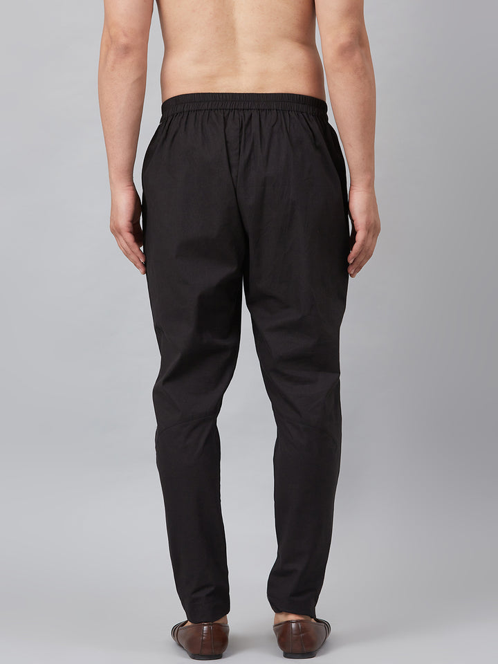 Men Black Pure Cotton Pyjama