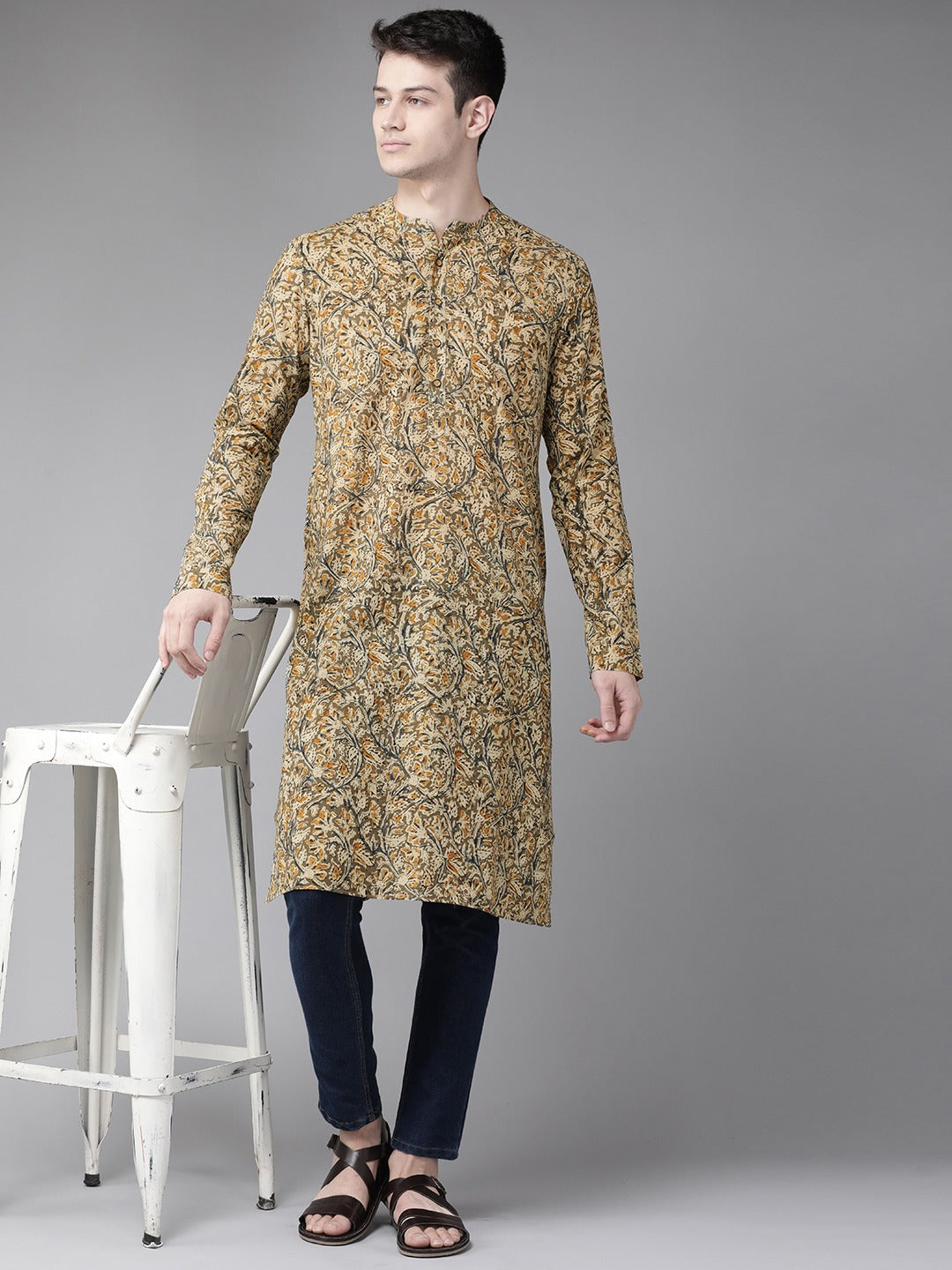 Handcrafted Block printed Kalamkari straight Sustainable kurta