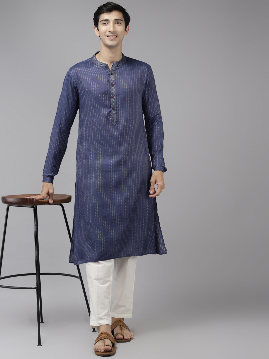 Silk Woven Straight kurta with Pyjama