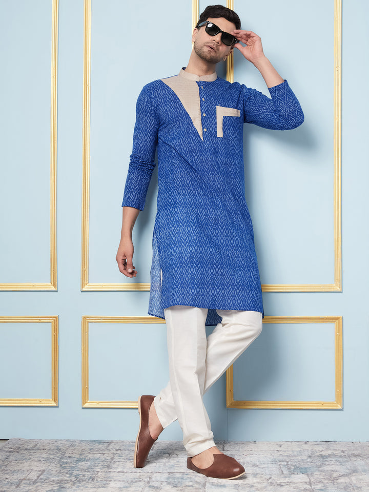 Ikat Printed Cotton Kurta