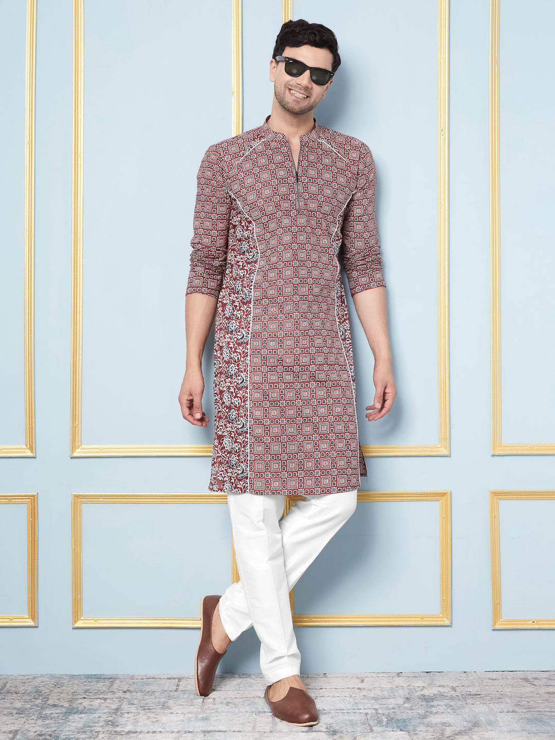 Ajrakh Printed Cotton Kurta