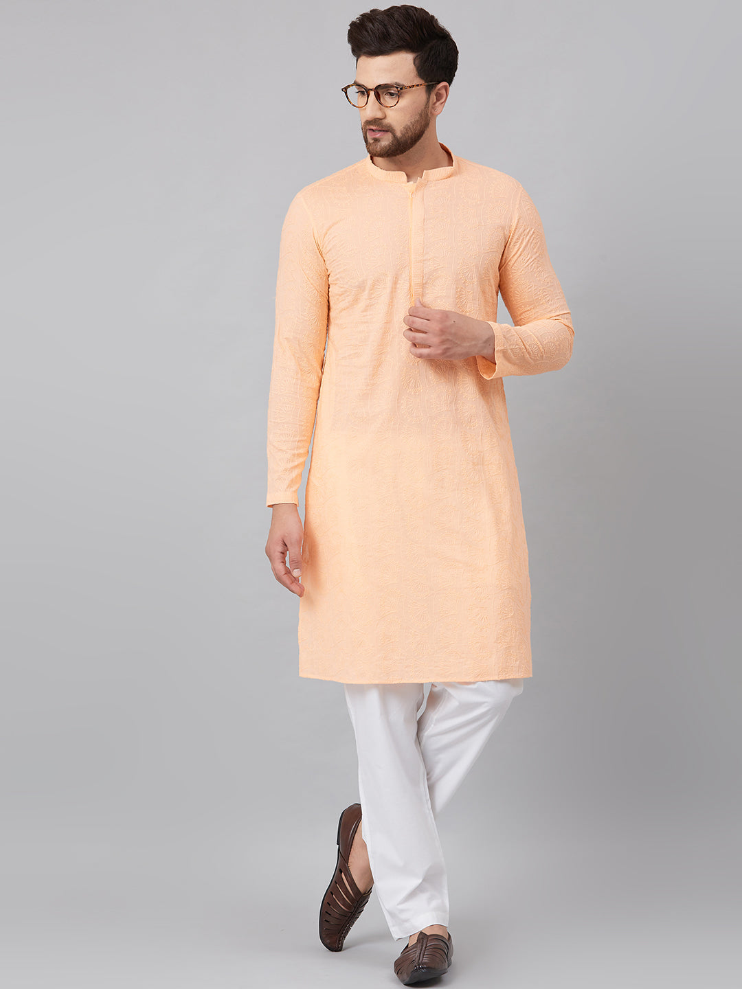 Chikankari Embroidered Straight kurta