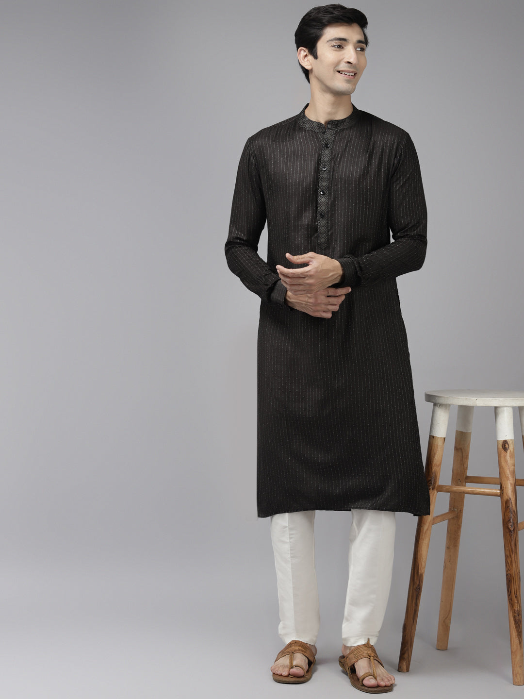 Silk Woven Straight kurta with Pyjama