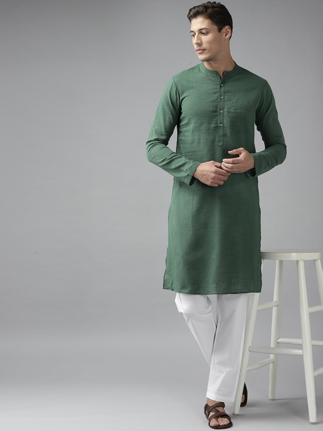 Cotton Slub Straight kurta with Pyjama