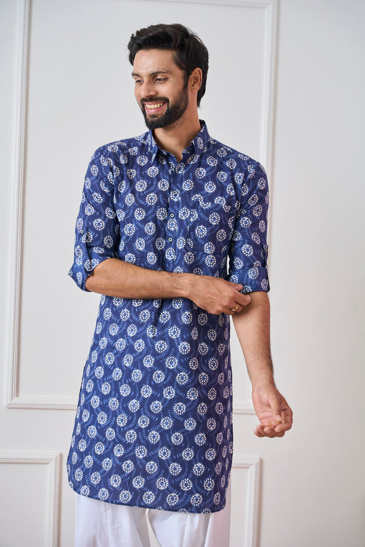 Pure Cotton Printed Pathani Kurta