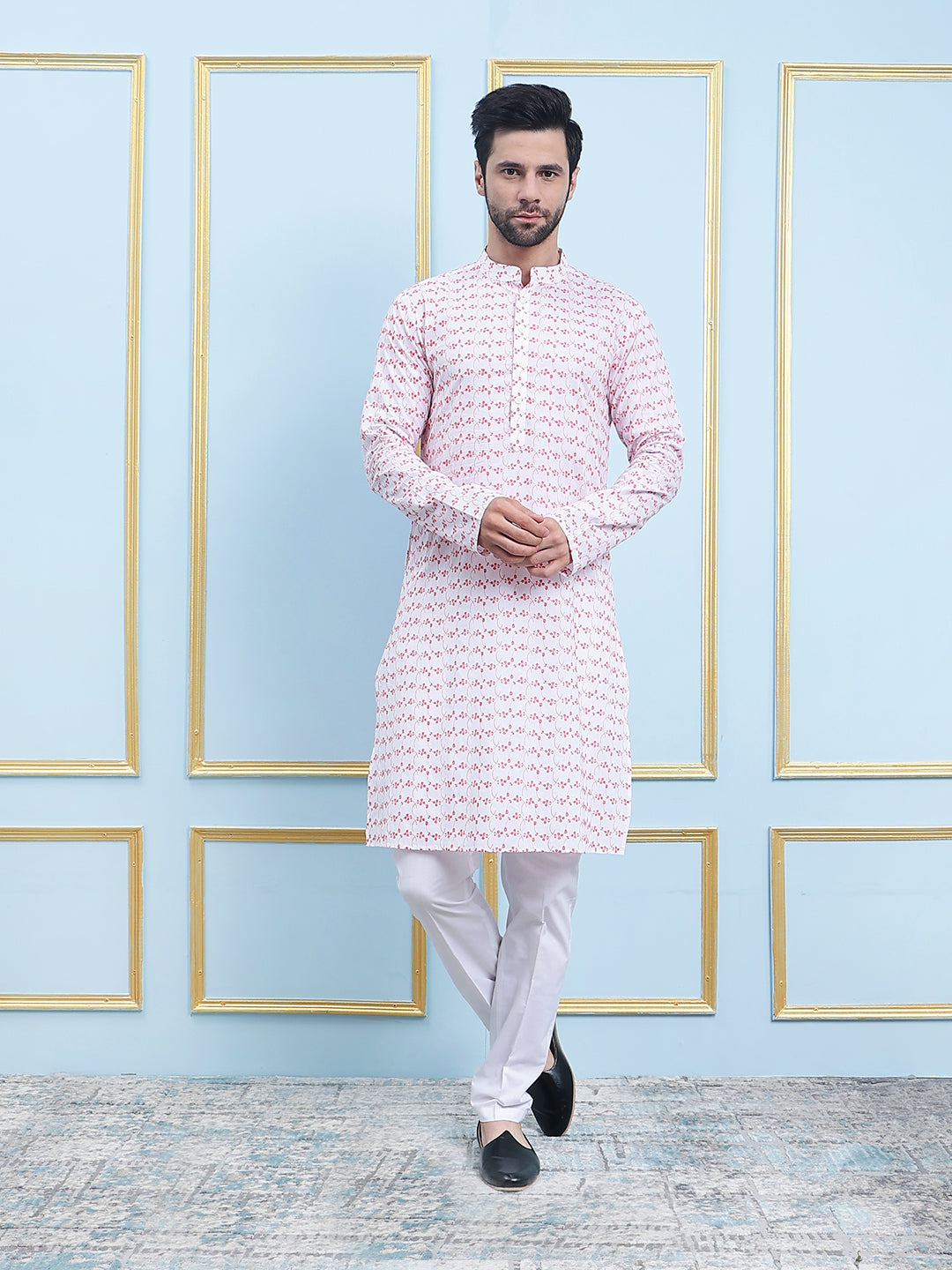 Embroidered Pure Cotton Straight Kurta