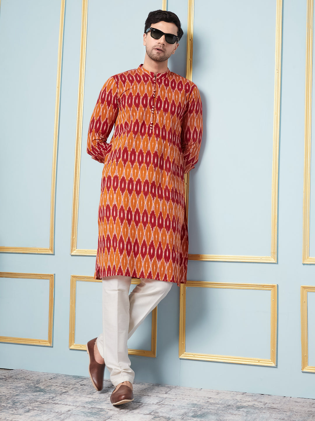 Ikat Printed Cotton Kurta