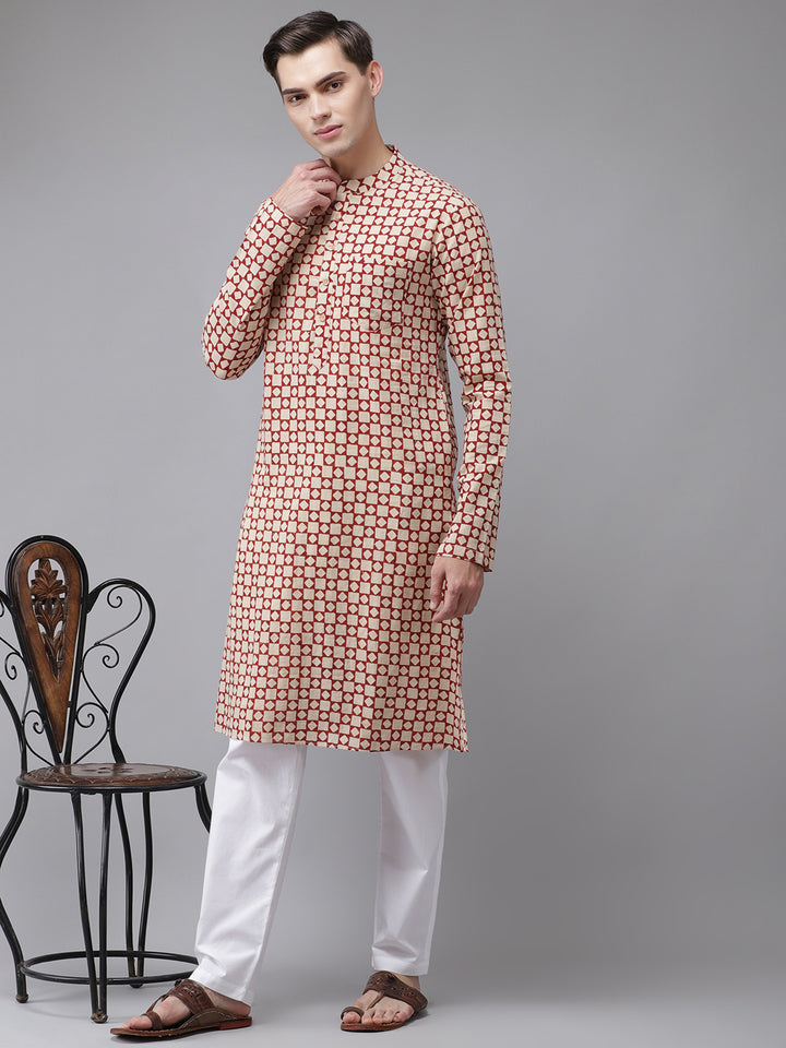 Handcrafted Block Printed Sustainable Straight Kurta with Pyjama