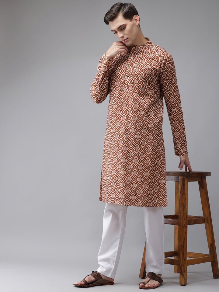 Printed Straight kurta with pyjama