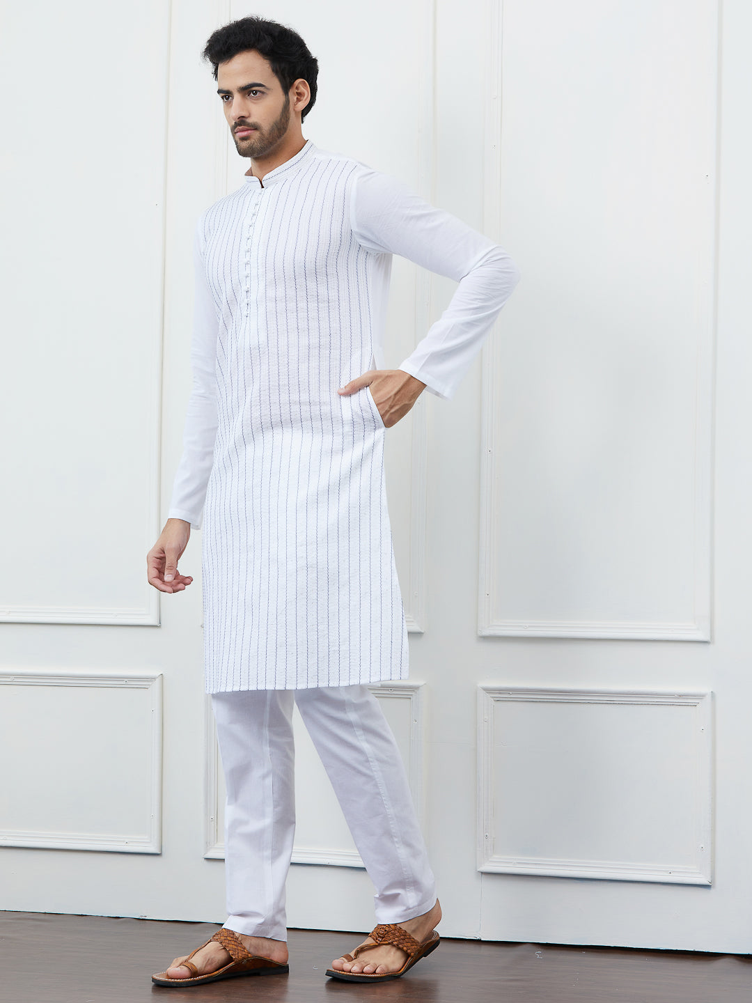 Sequin and Thread Work Pure Cotton Kurta