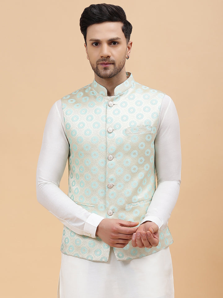 Woven Jacquard Nehru Jacket