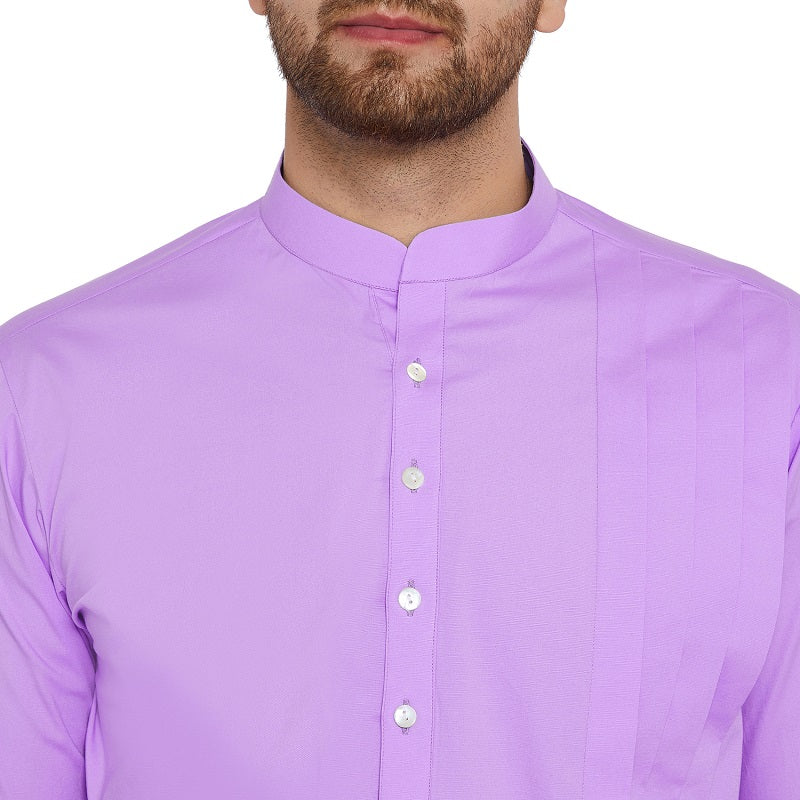 Purple Asymmetric Pure Cotton Kurta