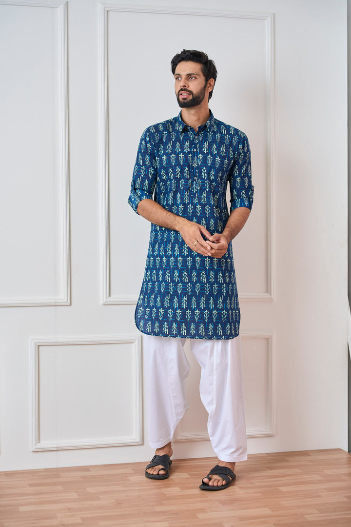 Pure Cotton Printed Pathani Kurta