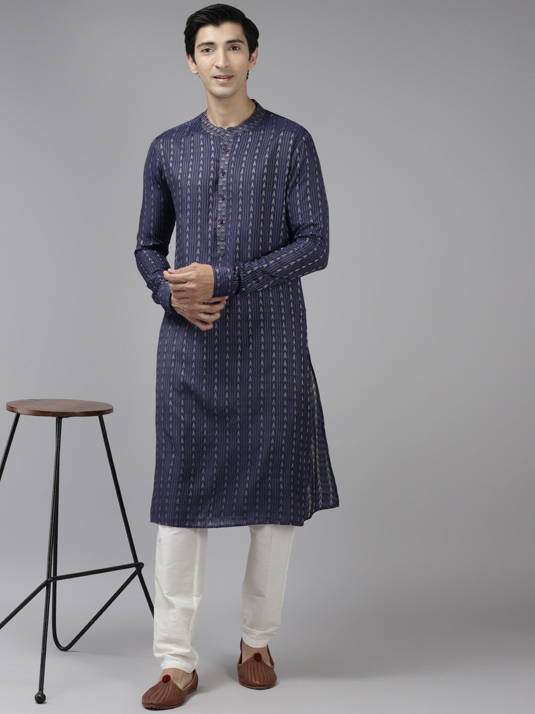 Silk Woven Straight Kurta