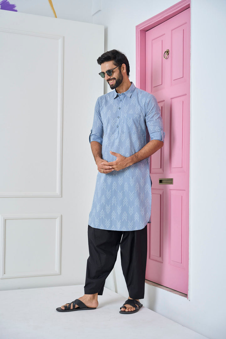 Pure Cotton Printed Pathani Kurta