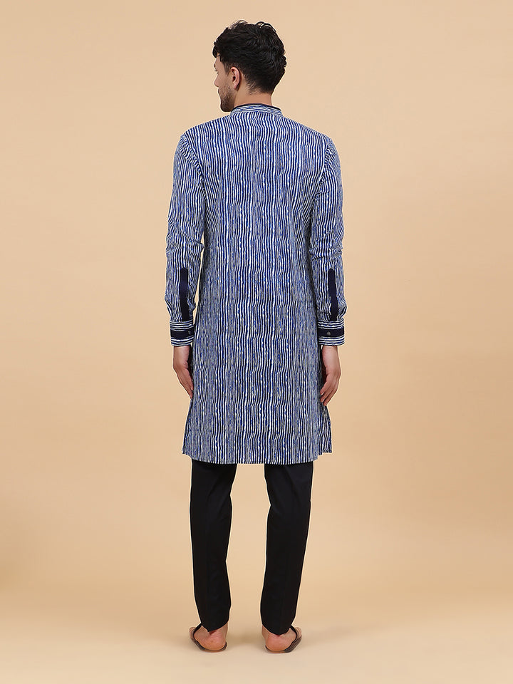 Striped Printed Cotton Kurta