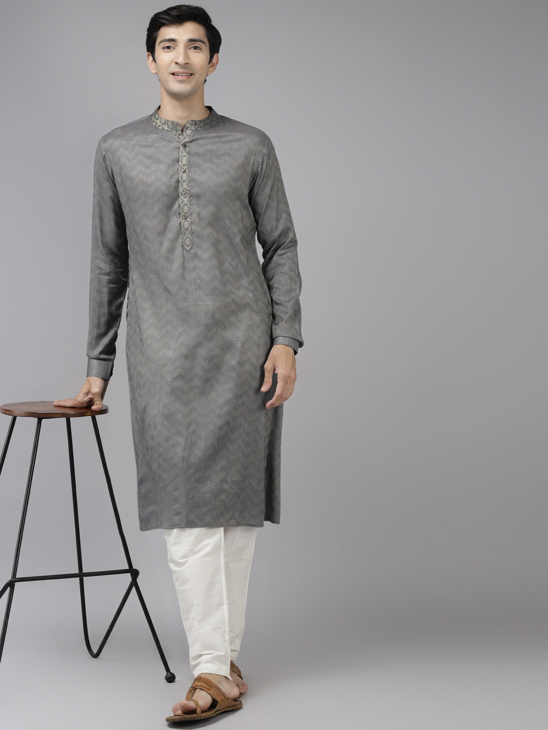 Silk Woven Straight kurta with Pyjama