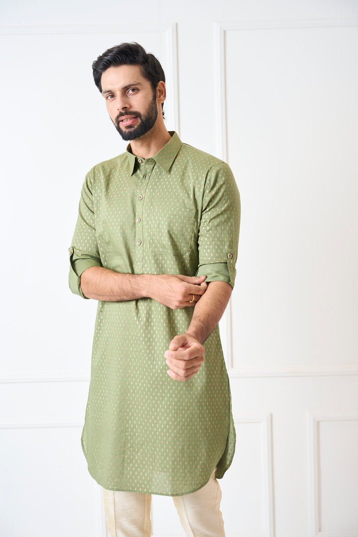 Pure Cotton Printed Pathani Kurta