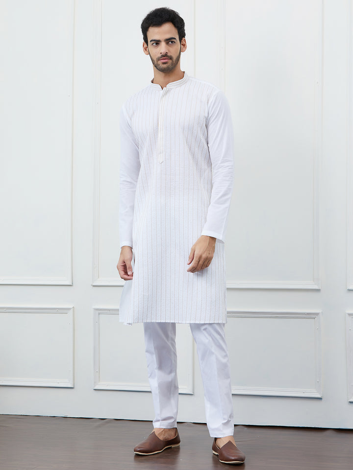 Sequin and Thread Work Pure Cotton Kurta