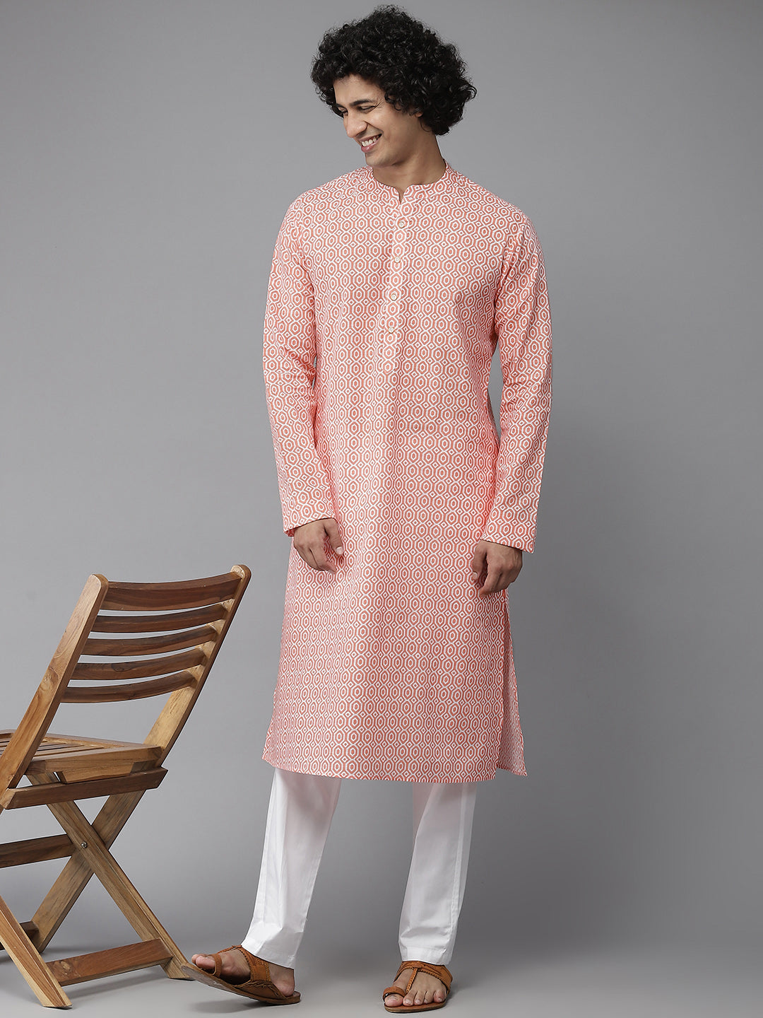 Printed Pure Cotton Straight kurta with Pyjama