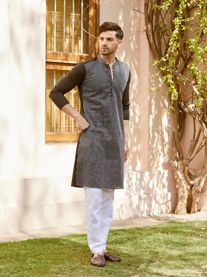 Thread Worked Pure Cotton Straight Kurta