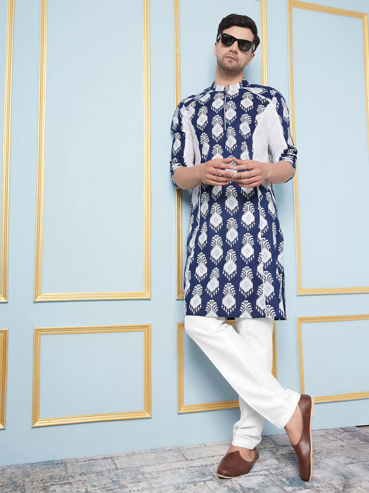 Ikat Printed Cotton Kurta