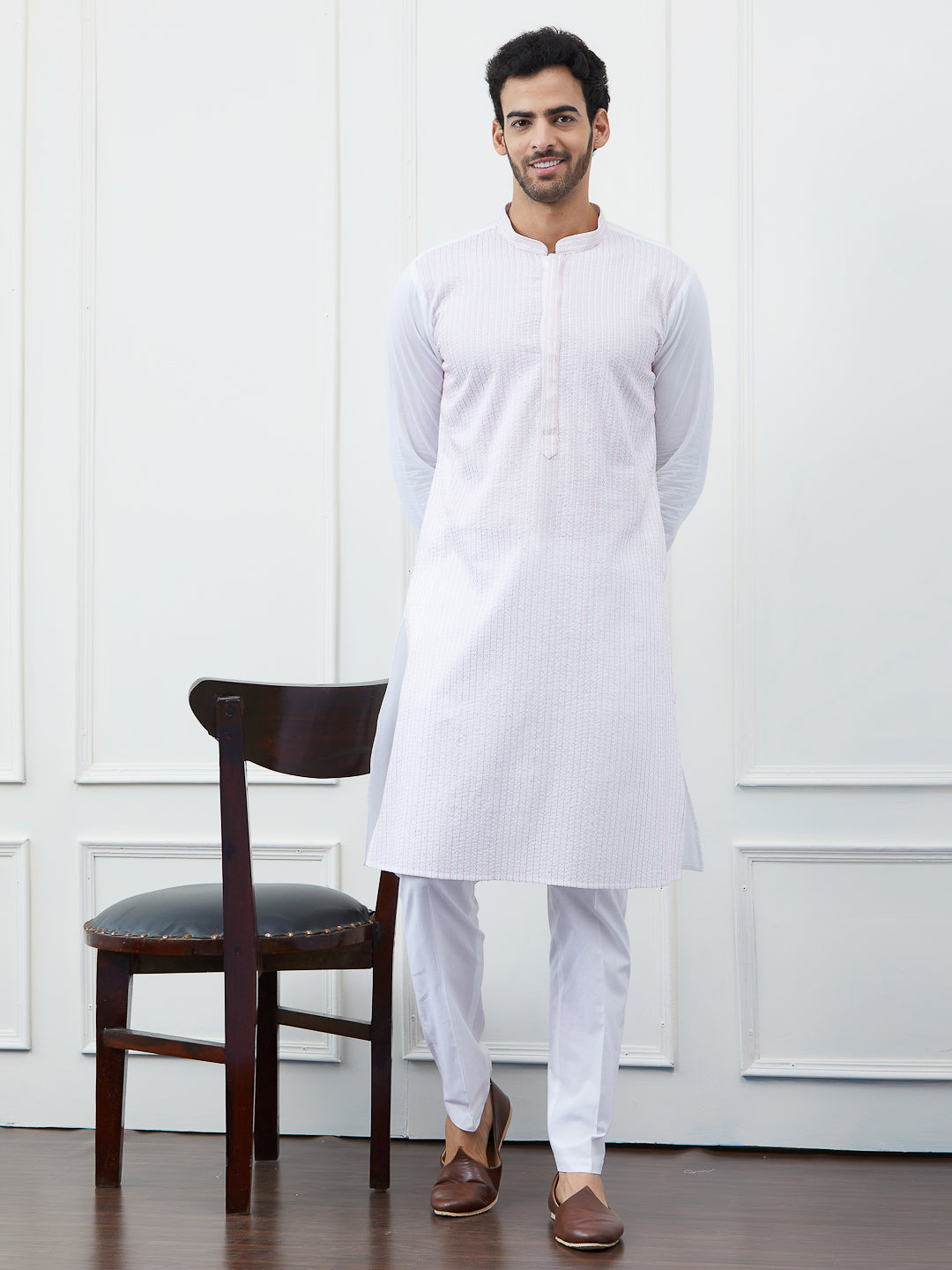 Sequin and Thread Work Pure Cotton Kurta