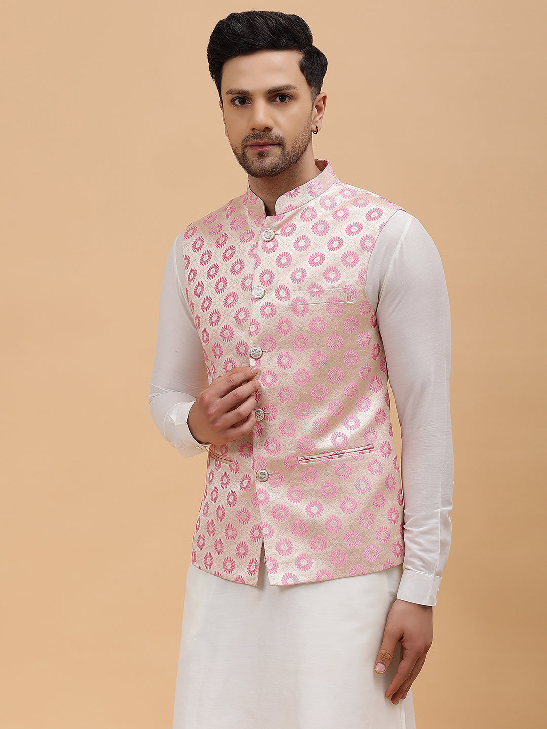 Woven Jacquard Nehru Jacket