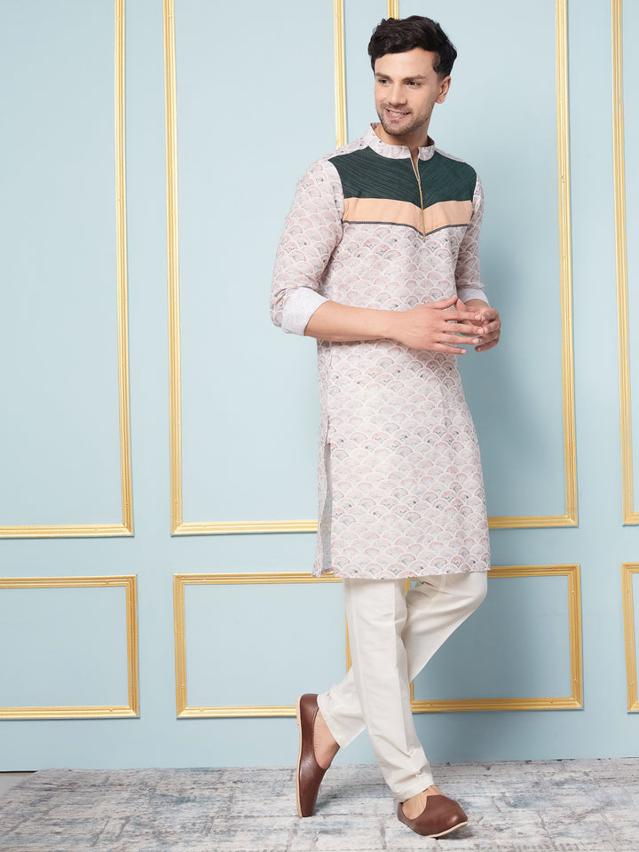 Geometric printed Cotton Kurta