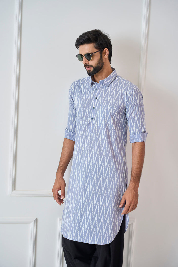 Pure Cotton Printed Pathani Kurta