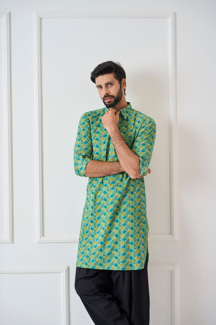 Pure Cotton Printed Pathani Kurta