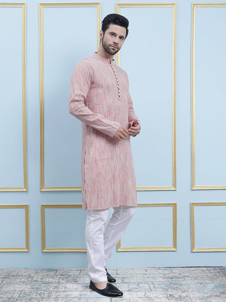 Thread Work Pure Cotton Kurta with Pyjama