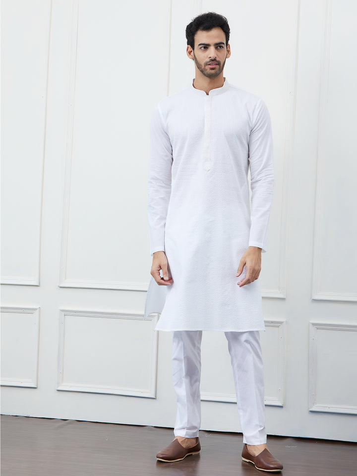 Thread Work Pure Cotton Kurta with Pyjama