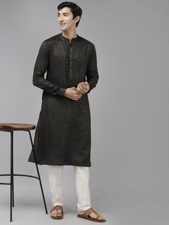 Silk Woven Straight kurta with Pyjama