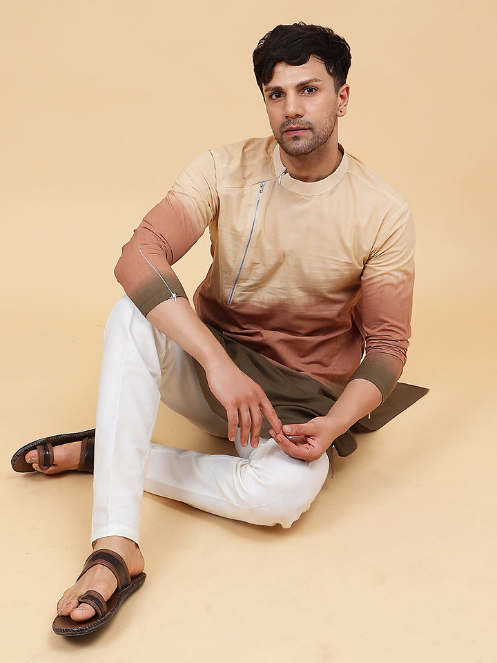 Ombre Dyed Pure Cotton Kurta with Pyjama