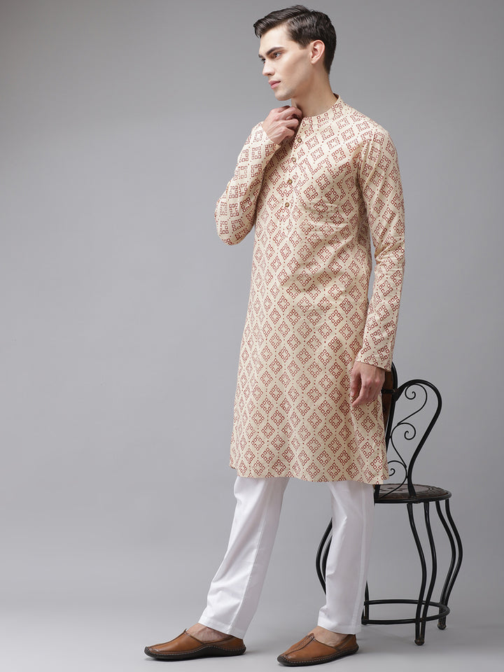 Handcrafted Block Printed Sustainable Straight Kurta with Pyjama