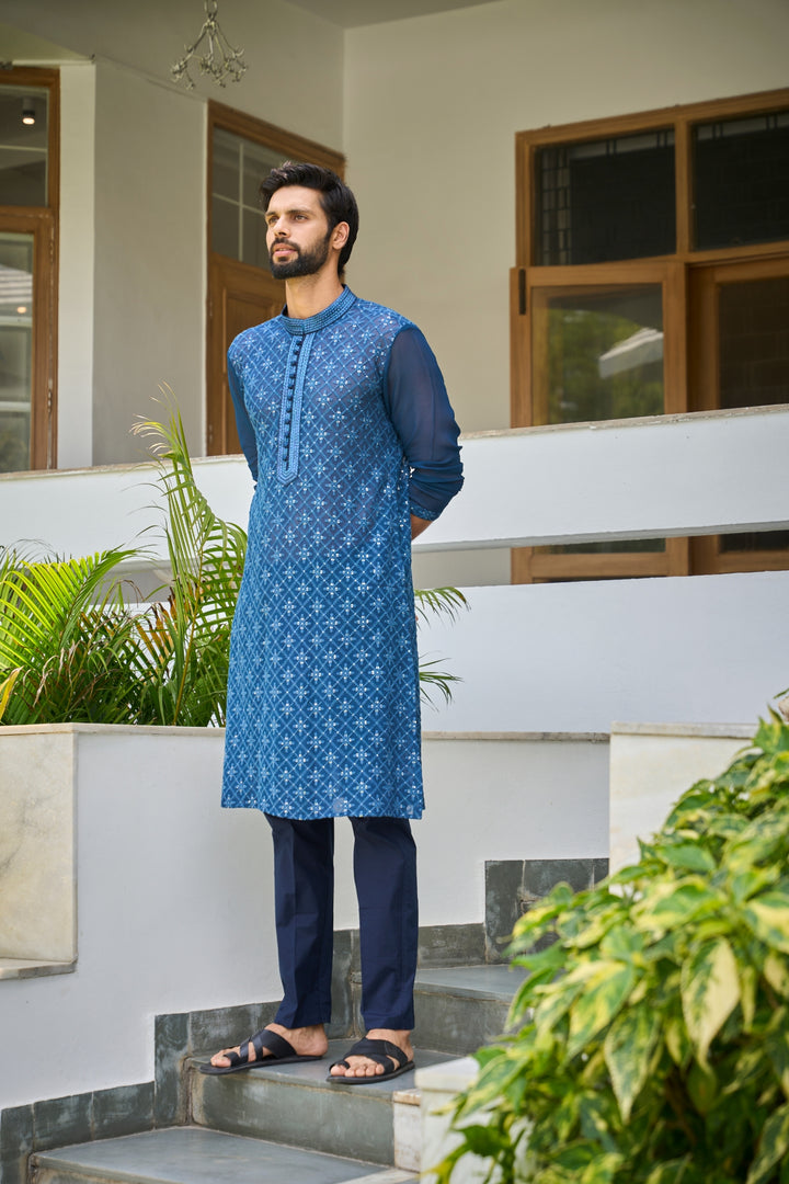 Sequins Embroidered Straight Kurta