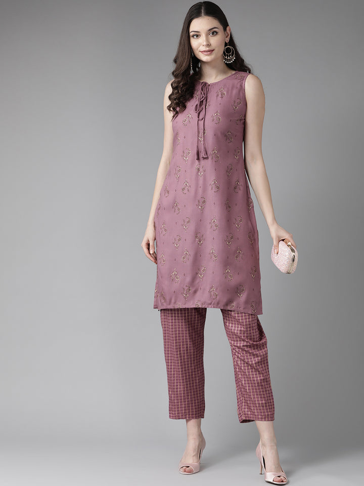 Printed straight kurta with Pant