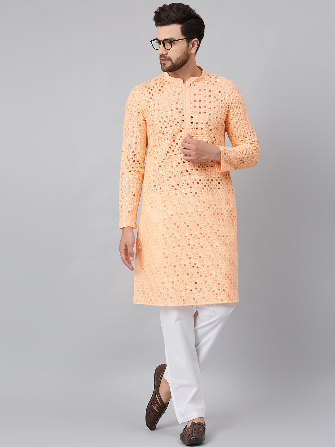 Chikankari Embroidered Straight kurta