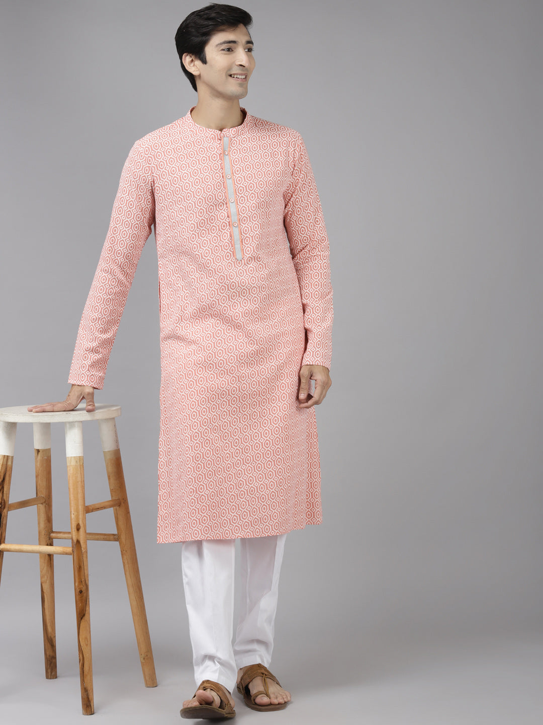 Printed Pure Cotton Straight kurta with Pyjama