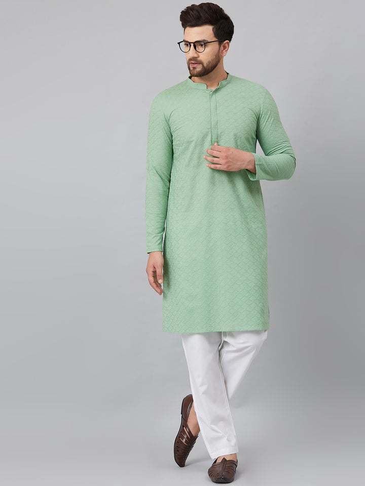 Chikankari Embroidered Straight kurta with Pyjama