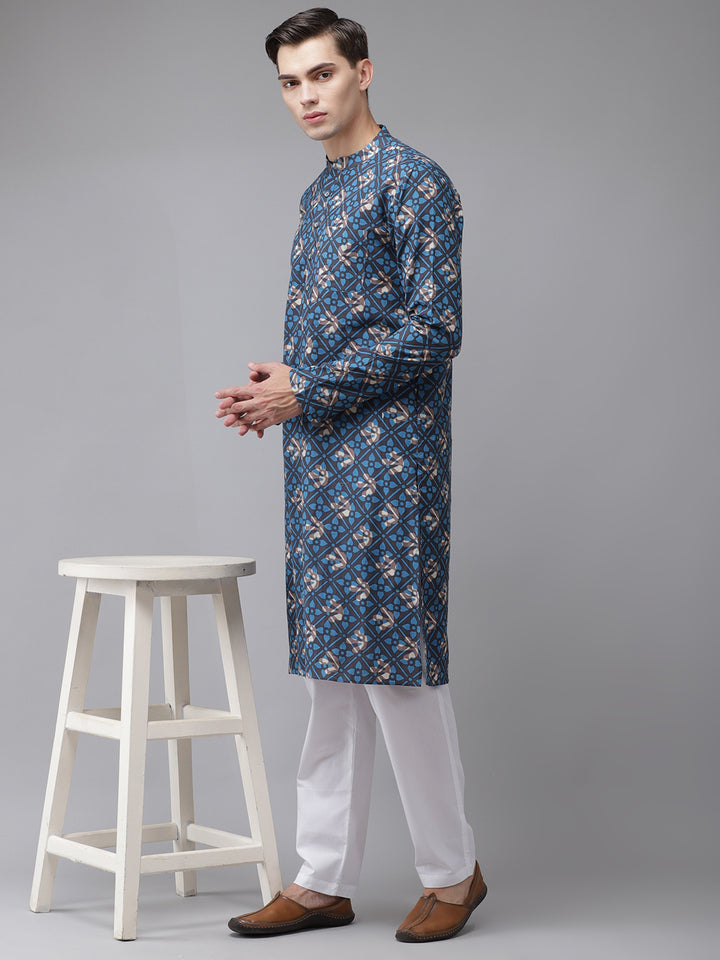 Printed Straight kurta with pyjama