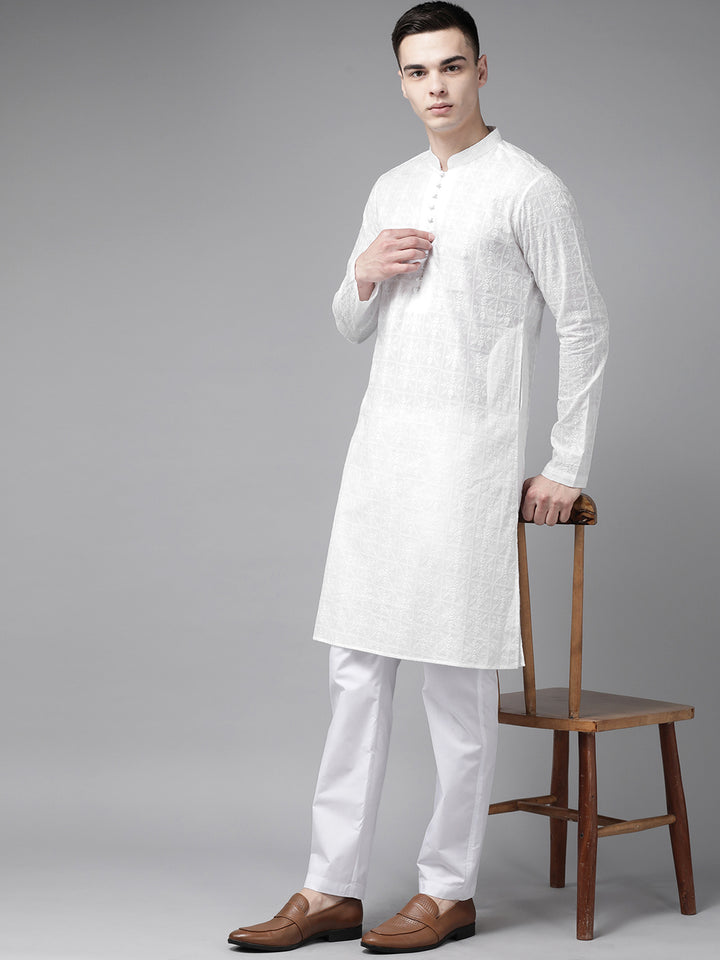 Pure Cotton Chikankari Embroidered Straight kurta