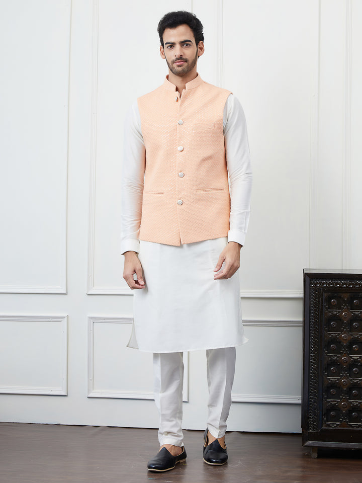 Sequins Embroidered Nehru Jacket